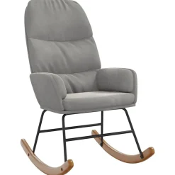 Stoelen*vidaXL Schommelstoel fluweel Lichtgrijs
