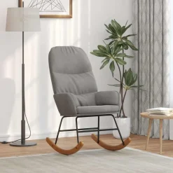 Stoelen*vidaXL Schommelstoel fluweel Lichtgrijs