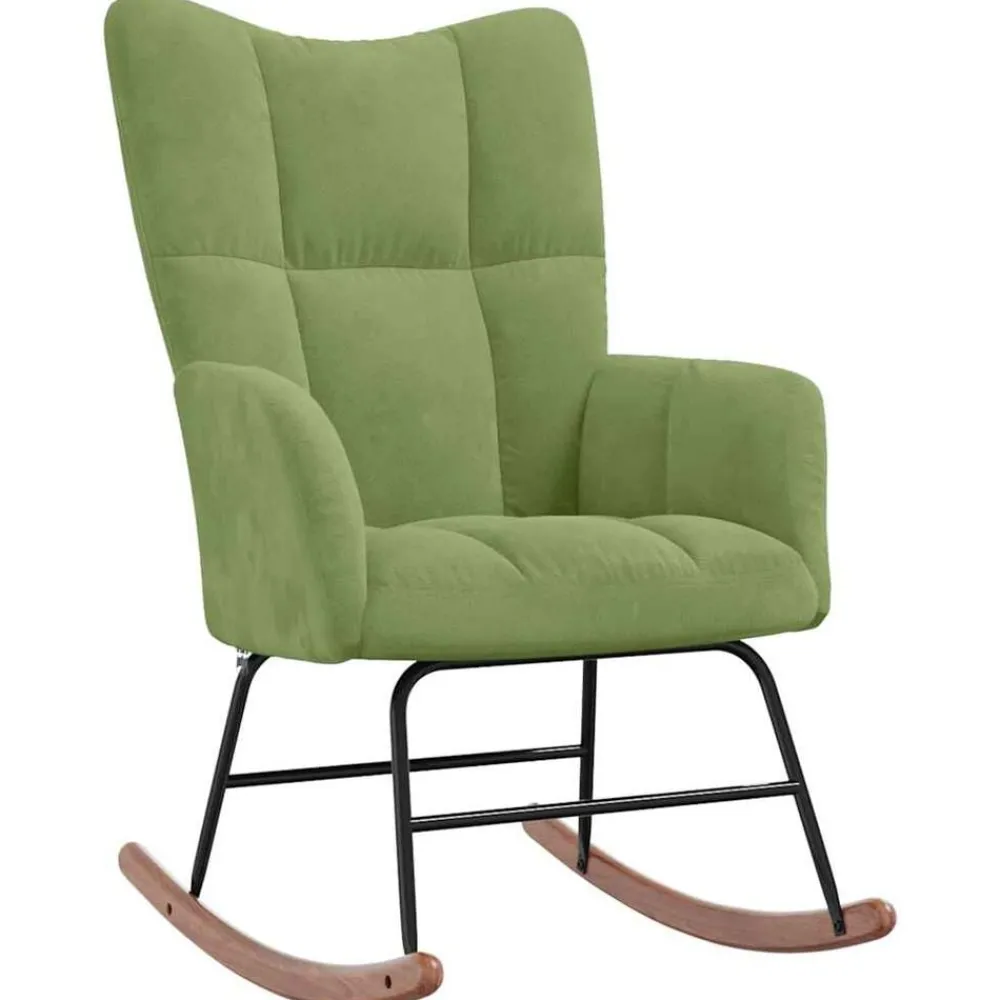 Stoelen*vidaXL Schommelstoel fluweel Lichtgroen
