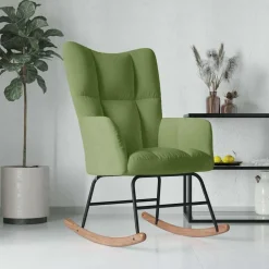Stoelen*vidaXL Schommelstoel fluweel Lichtgroen