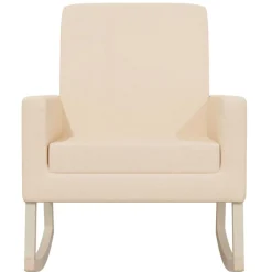 Stoelen*vidaXL Schommelstoel stof crèmekleurig Cr&egrave;me