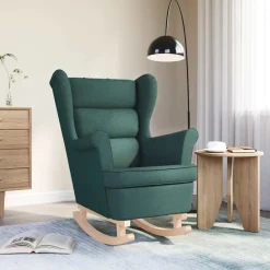 Stoelen*vidaXL Schommelstoel 74x90x102 cm stof Donkergroen