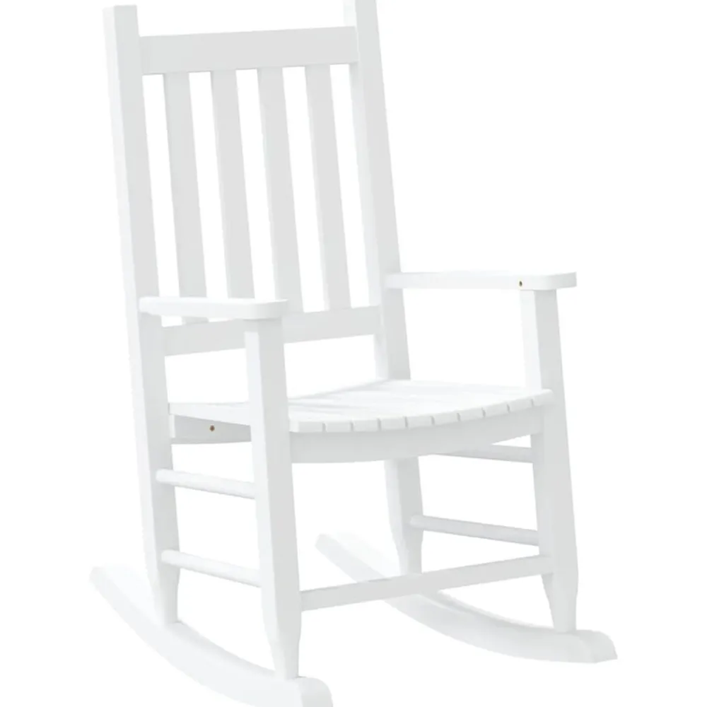 Stoelen*vidaXL Schommelstoelen 2 st voor kinderen massief populierenhout Wit