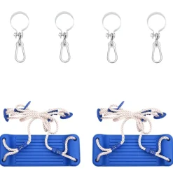 Buitenspeelgoed*vidaXL Schommelzitjes met touw 2 st 38x16 cm polyetheen blauw