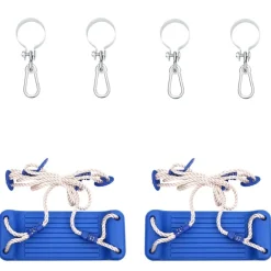 Buitenspeelgoed*vidaXL Schommelzitjes met touw 2 st 38x16 cm polyetheen blauw