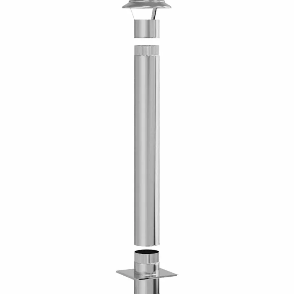 Schouw Verlenging Zilver 25 x 25 x 132 cm Roestvrij staal>vidaXL Outlet