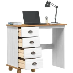 Schrijfbureau ASKIM 95 x 40 x 75 cm Massief grenenhout><noscript><img width=