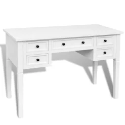 Schrijftafel met 5 lades>vidaXL New