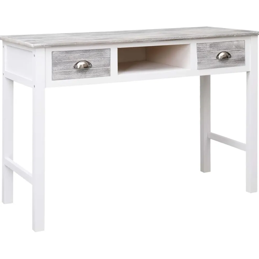 Schrijftafel 110x45x76 cm hout grijs>vidaXL New