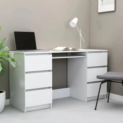 Kantoormeubelen*vidaXL Schrijftafel 140x50x77 cm bewerkt hout Wit