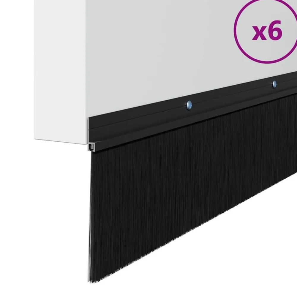 Bouwmaterialen*vidaXL Schroefbare Deurborstelafsluitingen 6 pcs 100 cm Zwart