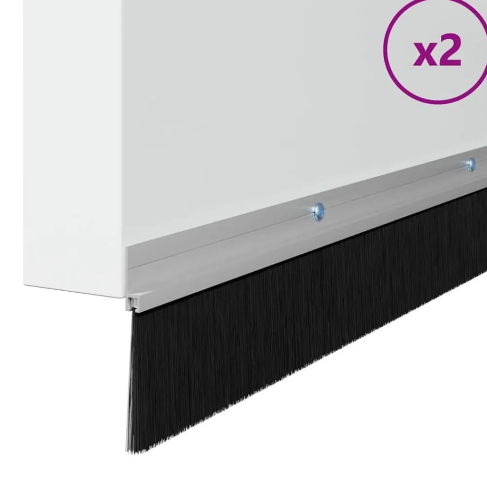 Bouwmaterialen*vidaXL Schroefbare Deurborstelafsluitingen 2 pcs 100 cm Zilver