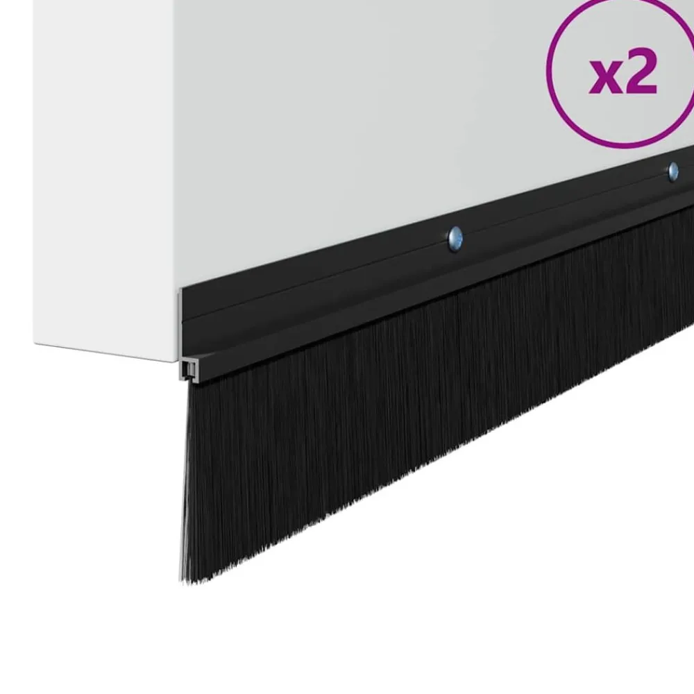 Bouwmaterialen*vidaXL Schroefbare Deurborstelafsluitingen 2 pcs 100 cm Zwart