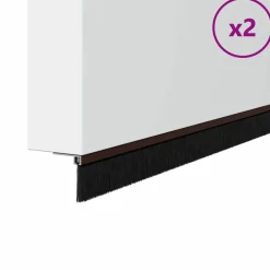 Bouwmaterialen*vidaXL Schroefbare Deurborstelafsluitingen 2 pcs 100 cm Bruin