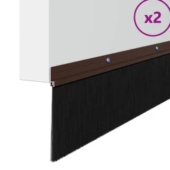 Bouwmaterialen*vidaXL Schroefbare Deurborstelafsluitingen 2 pcs 100 cm Bruin