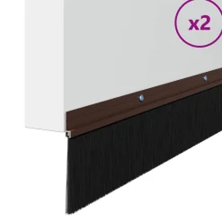 Bouwmaterialen*vidaXL Schroefbare Deurborstelafsluitingen 2 pcs 100 cm Bruin
