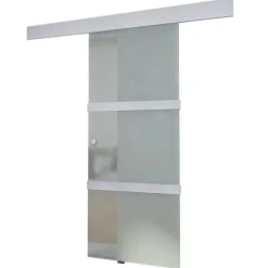 Schuifdeur 178 cm glas en aluminium zilverkleurig>vidaXL New