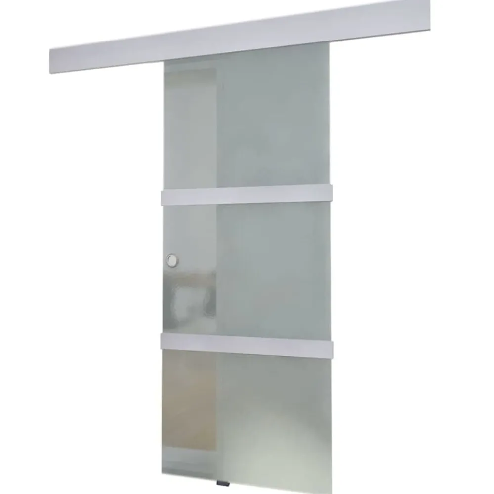Schuifdeur 178 cm glas en aluminium zilverkleurig>vidaXL New