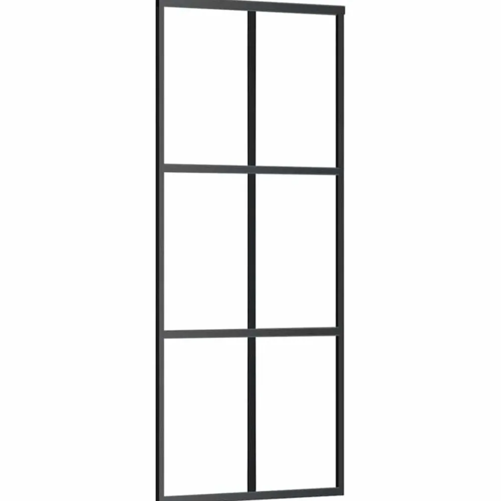 Schuifdeur met beslag 76x205 cm ESG-glas en aluminium>vidaXL Online