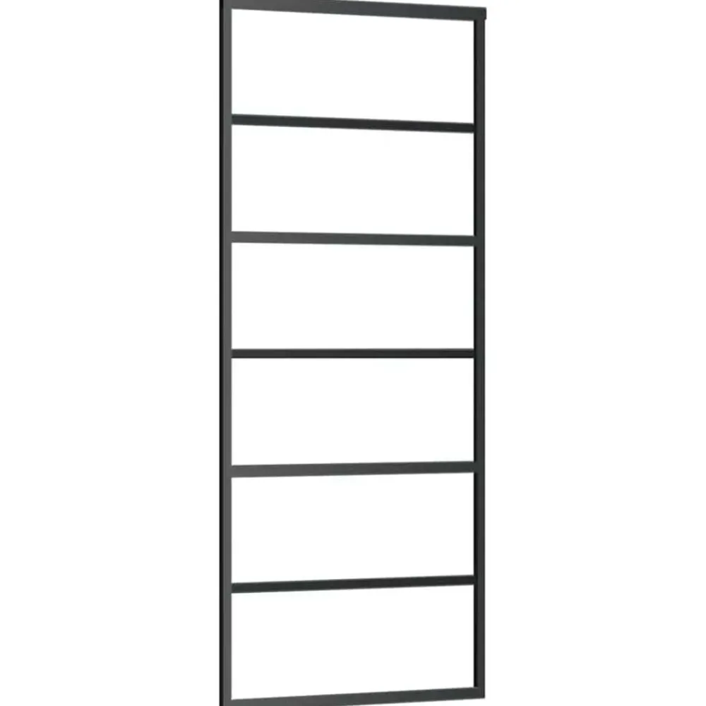 Bouwmaterialen*vidaXL Schuifdeur met beslag 76x205 cm ESG-glas en aluminium