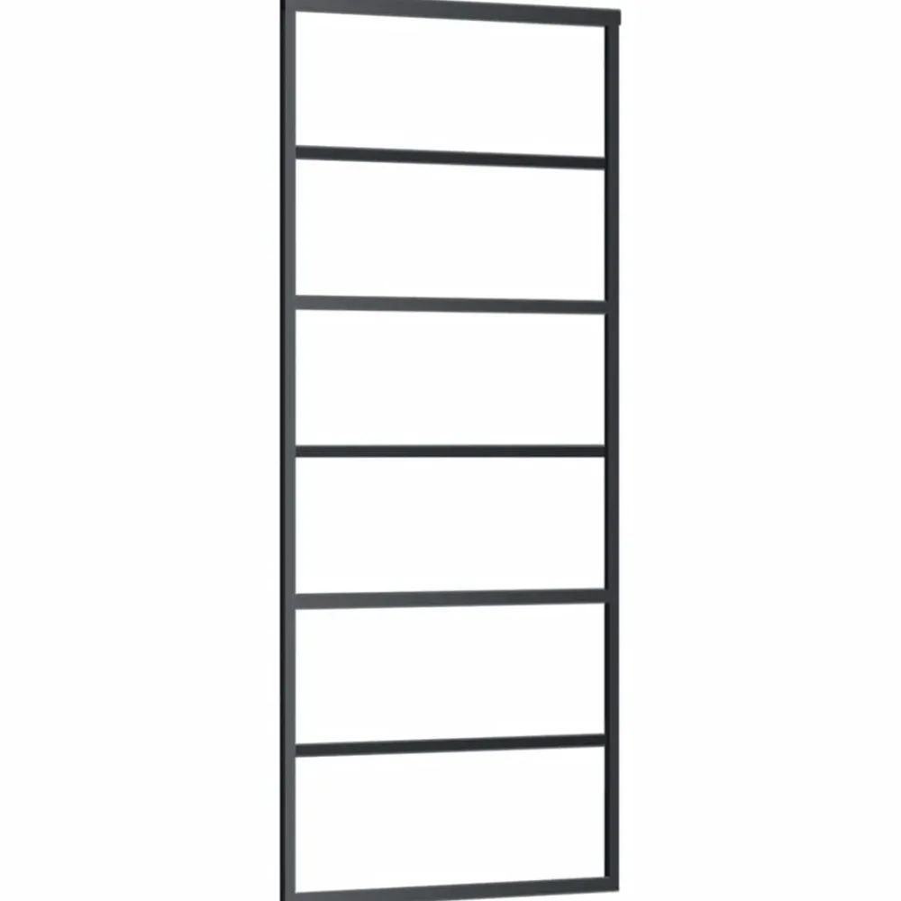 Schuifdeur met beslag 76x205 cm aluminium en ESG-glas>vidaXL