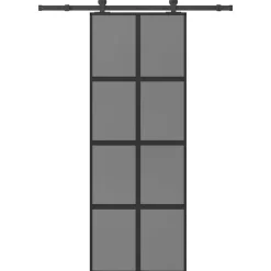 Schuifdeur met beslag 76x205 cm gehard glas en aluminium>vidaXL Outlet