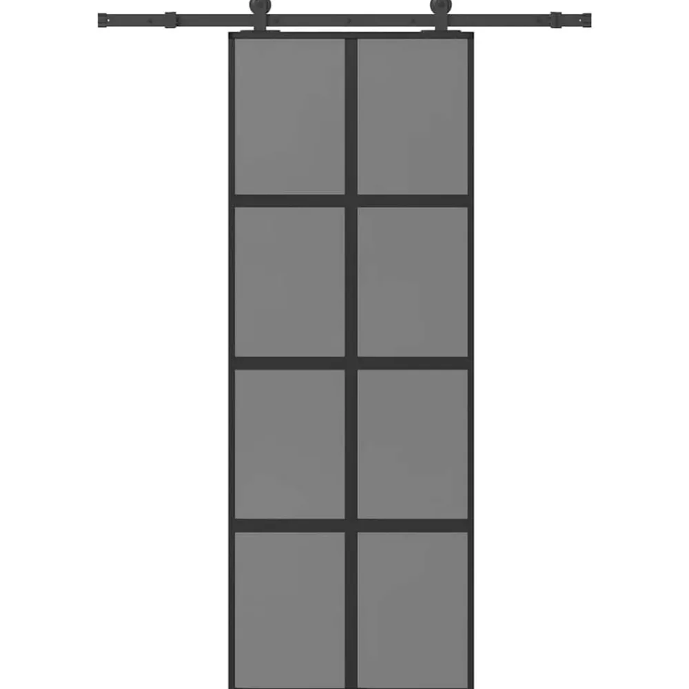 Schuifdeur met beslag 76x205 cm gehard glas en aluminium>vidaXL Outlet
