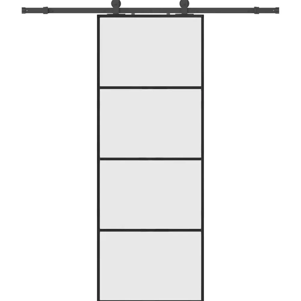 Schuifdeur met beslagset 76x205 cm ESG glas>vidaXL Best