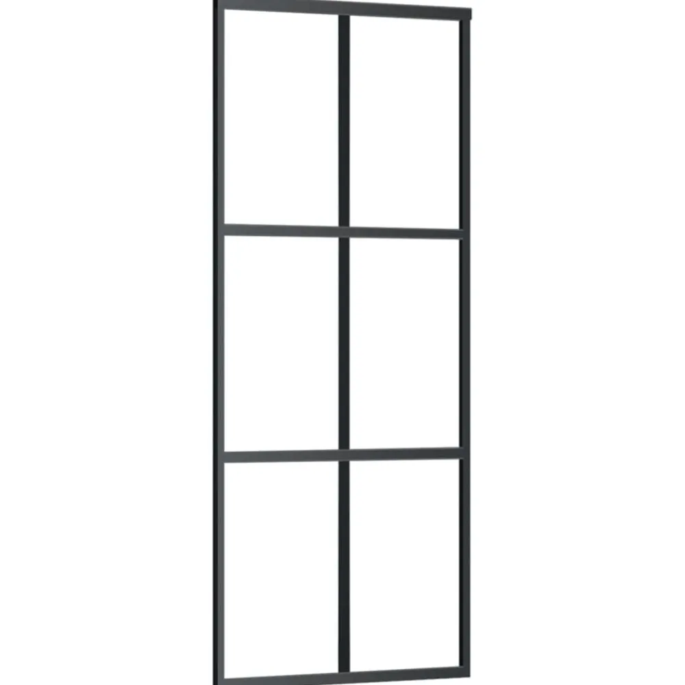 Bouwmaterialen*vidaXL Schuifdeur met beslag 76x205 cm aluminium en ESG-glas