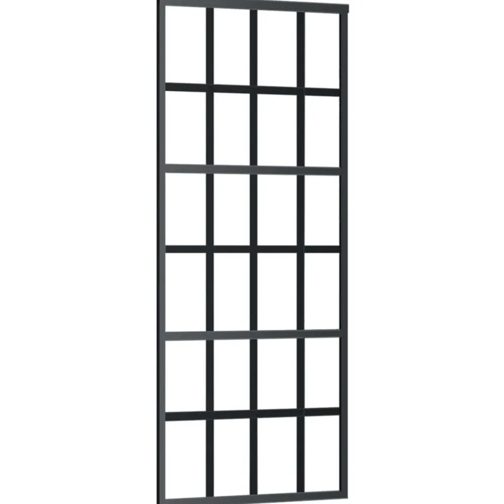Bouwmaterialen*vidaXL Schuifdeur met beslag 76x205 cm aluminium en ESG-glas