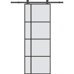 Schuifdeur met beslag 76x205 cm ESG-glas en aluminium>vidaXL Best