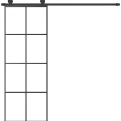 Bouwmaterialen*vidaXL Schuifdeur met beslag 76x205 cm ESG-glas en aluminium