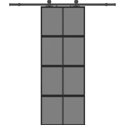 Schuifdeur met beslagset 76x205 cm gehard glas zwart>vidaXL Discount
