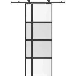 Schuifdeur met beslag 76x205 cm gehard glas en aluminium>vidaXL Sale