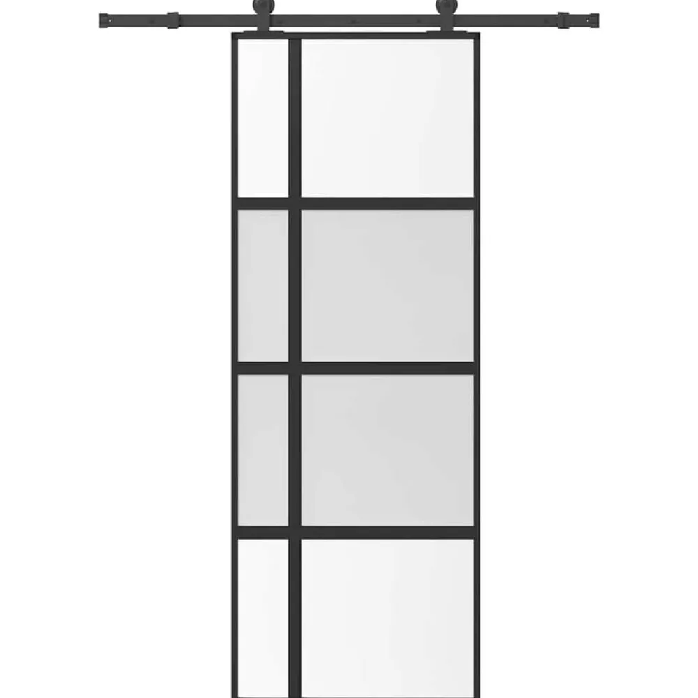 Schuifdeur met beslag 76x205 cm gehard glas en aluminium>vidaXL Sale