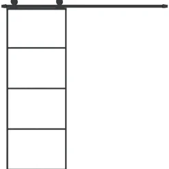 Schuifdeur met beslag 76x205 cm ESG-glas en aluminium><noscript><img width=