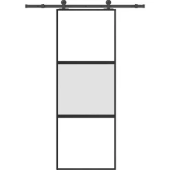 Schuifdeur met beslag 76x205 cm gehard glas en aluminium>vidaXL Sale