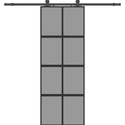 Schuifdeur met beslagset 76x205 cm gehard glas zwart>vidaXL Clearance