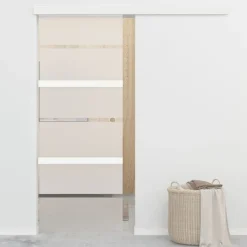 Bouwmaterialen*vidaXL Schuifdeur met zachte stops 76x205 cm ESG-glas en aluminium