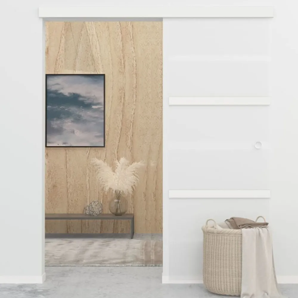 Bouwmaterialen*vidaXL Schuifdeur met zachte stops 76x205 cm ESG-glas en aluminium