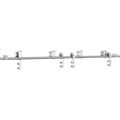 Schuifdeur onderdelenset 200 cm roestvrij staal zilverkleurig>vidaXL New