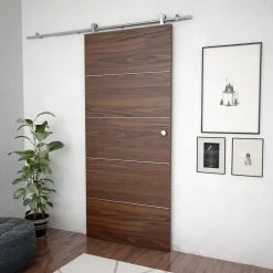 Bouwmaterialen*vidaXL Schuifdeur onderdelenset 183 cm roestvrij staal zilverkleurig
