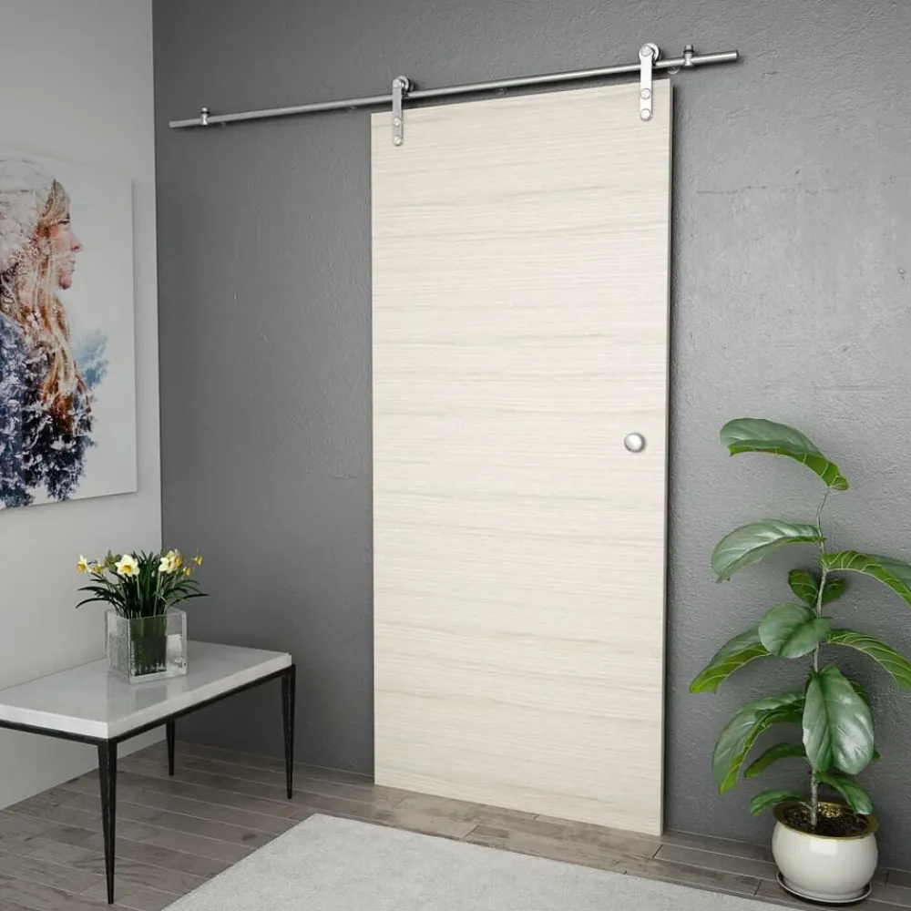 Bouwmaterialen*vidaXL Schuifdeur onderdelenset 183 cm roestvrij staal zilverkleurig