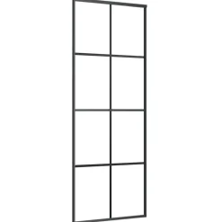 Bouwmaterialen*vidaXL Schuifdeur 76x205 cm aluminium en ESG-glas Zwart