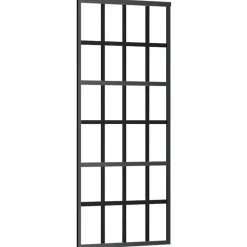 Bouwmaterialen*vidaXL Schuifdeur 76x205 cm ESG-glas en aluminium zwart