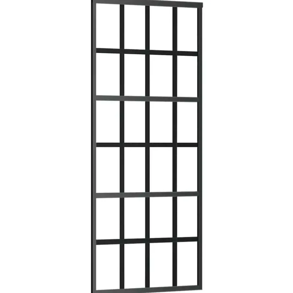 Bouwmaterialen*vidaXL Schuifdeur 76x205 cm ESG-glas en aluminium zwart