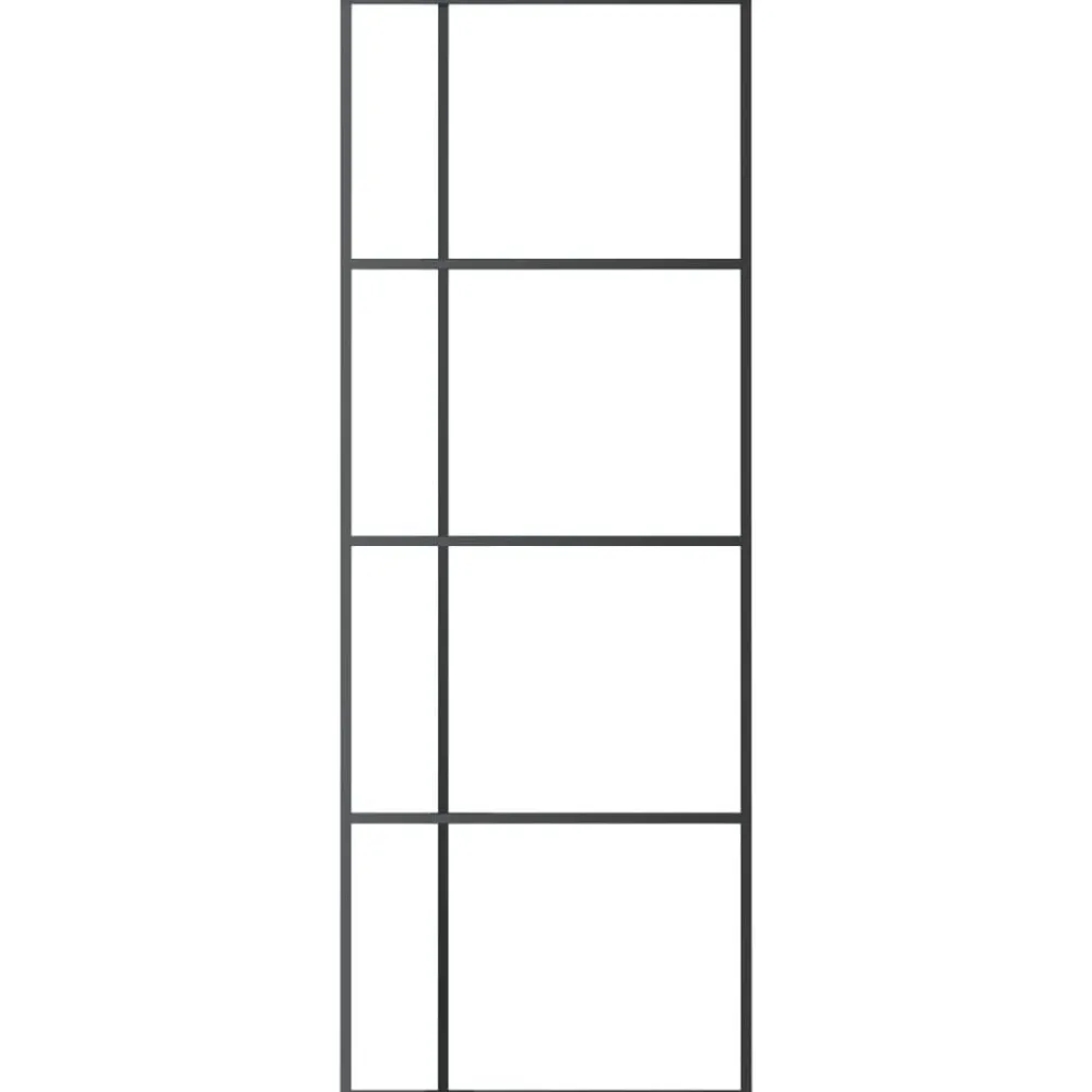 Schuifdeur 76x205 cm ESG-glas en aluminium>vidaXL Hot