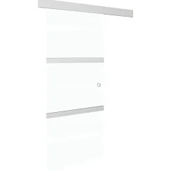 Schuifdeur 90x212 cm ESG-glas en aluminium zilverkleurig>vidaXL Clearance