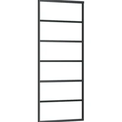 Schuifdeur 76x205 cm ESG-glas en aluminium zwart>vidaXL Outlet