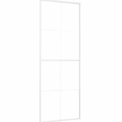 Bouwmaterialen*vidaXL Schuifdeur 76x205 cm ESG-glas en aluminium Wit